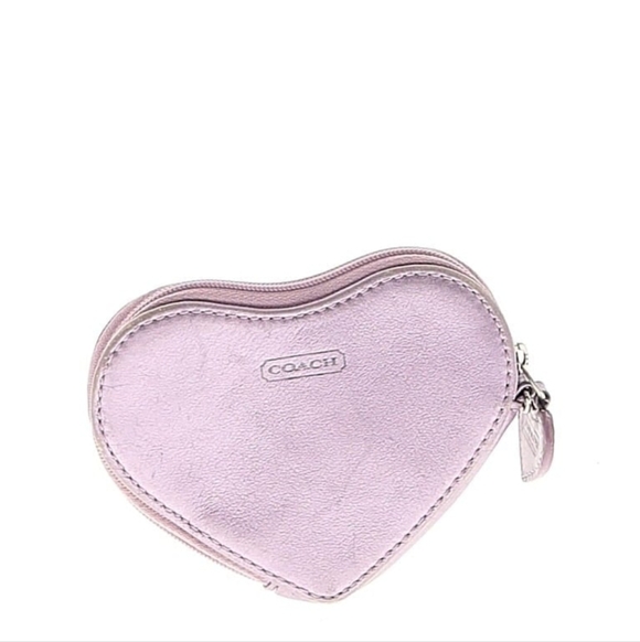 Coach Lavender Heart Leather Pouch - Picture 2 of 5